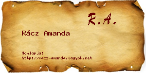Rácz Amanda névjegykártya